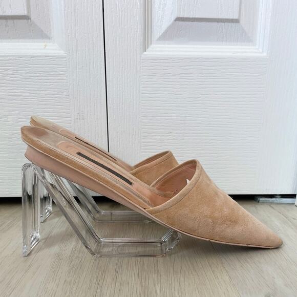 NARCISO RODRIGUEZ Pointed Toe Suede Slide Mules Sz 8.5 - Picture 3 of 6